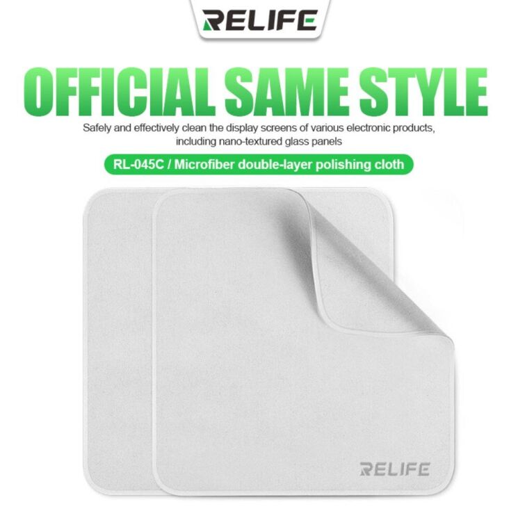 Салфетка для дисплея RELIFE RL-045C Double-Layer Polishing Cloth - White: фото 6 из 11