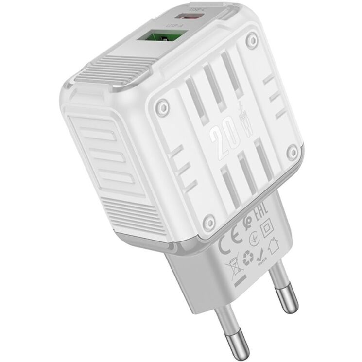 Сетевое зарядное устройство Hoco C135A Rock QC3.0 (20W) - White: фото 3 из 7