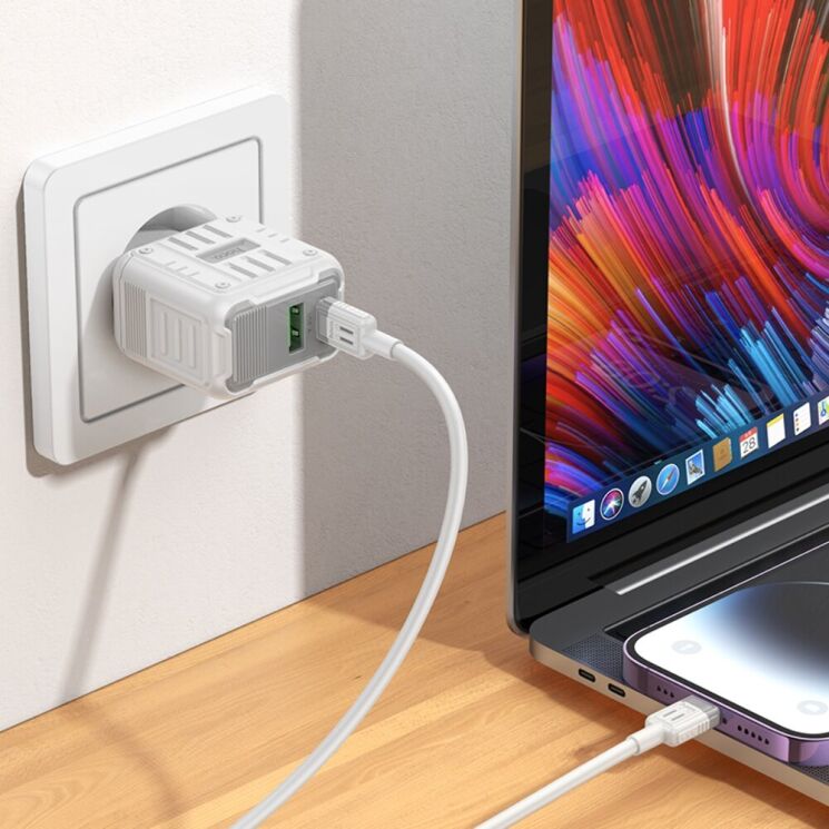 Сетевое зарядное устройство Hoco C135A Rock QC3.0 (20W) - White: фото 7 из 7