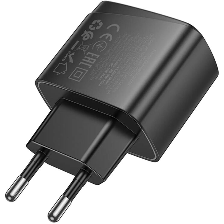 Мережевий зарядний пристрій Hoco CS62A PD45W (2Type-C) - Black: фото 5 з 8