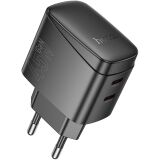 Мережевий зарядний пристрій Hoco CS62A PD45W (2Type-C) - Black: фото 1 з 8