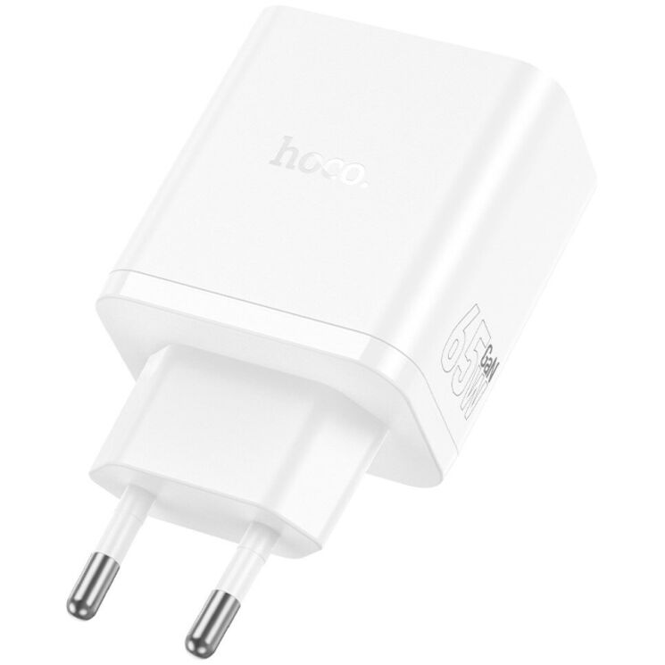 Мережевий зарядний пристрій Hoco N51 PD65W (USB + 2Type-C) - White: фото 3 з 7