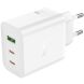 Мережевий зарядний пристрій Hoco N51 PD65W (USB + 2Type-C) - White (960196W). Фото 2 з 7