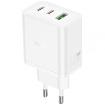 Мережевий зарядний пристрій Hoco N51 PD65W (USB + 2Type-C) - White: фото 1 з 7