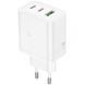 Мережевий зарядний пристрій Hoco N51 PD65W (USB + 2Type-C) - White (960196W). Фото 1 з 7
