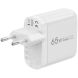 Мережевий зарядний пристрій WiWU Wi-U024 Ark 65W QC+PD GaN (1U+2C) - White (995699W). Фото 4 з 6