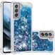 Силиконовый (TPU) чехол Deexe Liquid Glitter для Samsung Galaxy S21 FE (G990) - Blue Hearts (230628J). Фото 1 из 7