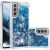 Силиконовый (TPU) чехол Deexe Liquid Glitter для Samsung Galaxy S21 FE (G990) - Blue Hearts: фото 1 из 7