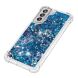 Силиконовый (TPU) чехол Deexe Liquid Glitter для Samsung Galaxy S21 FE (G990) - Blue Hearts (230628J). Фото 4 из 7