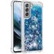 Силиконовый (TPU) чехол Deexe Liquid Glitter для Samsung Galaxy S21 FE (G990) - Blue Hearts (230628J). Фото 2 из 7