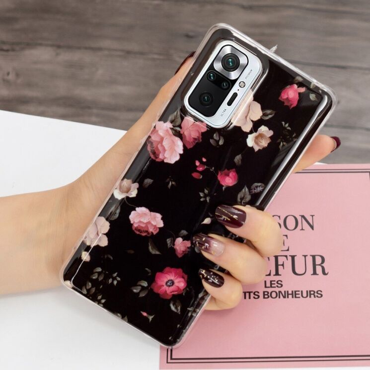 Силиконовый (TPU) чехол Deexe LumiCase для Xiaomi Redmi Note 10 Pro - Beautiful Flower: фото 2 из 5