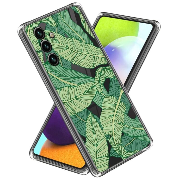 Силиконовый (TPU) чехол Deexe Pretty Glossy для Samsung Galaxy A35 (A356) - Green Leaves: фото 1 из 3