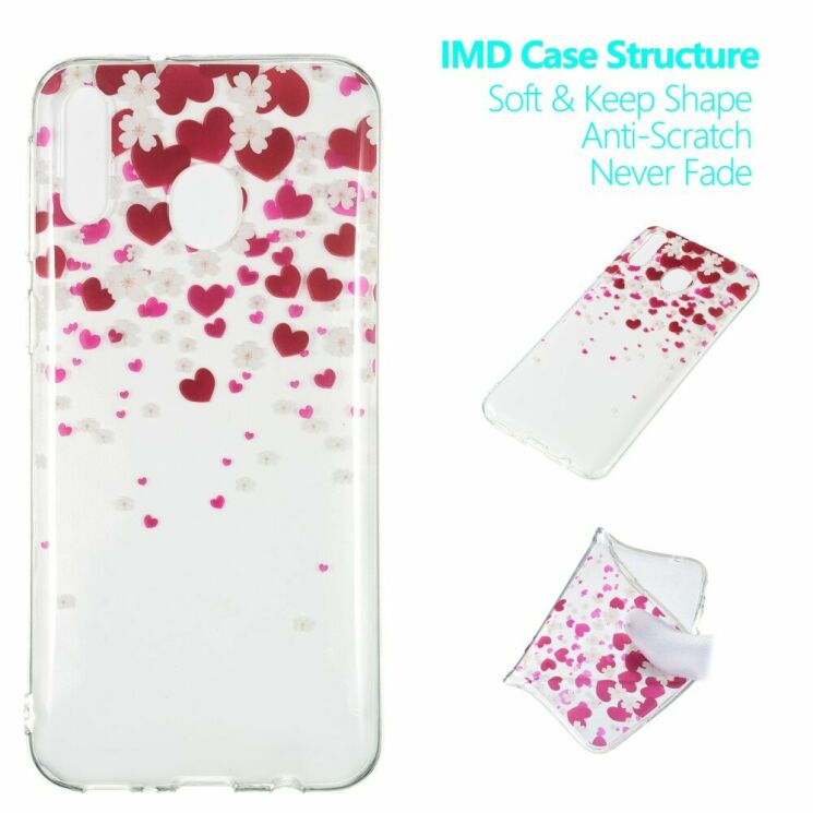 Силиконовый (TPU) чехол Deexe Pretty Glossy для Samsung Galaxy M20 (M205) - Hearts and Flowers: фото 1 из 5