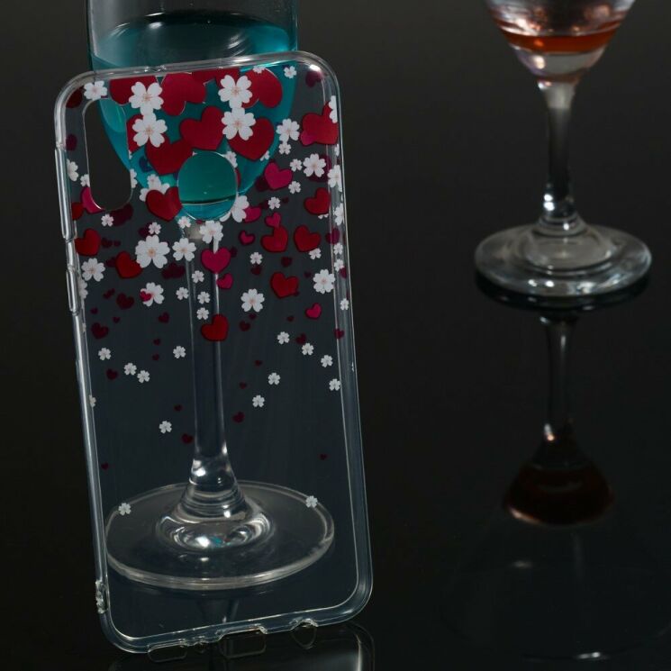 Силиконовый (TPU) чехол Deexe Pretty Glossy для Samsung Galaxy M20 (M205) - Hearts and Flowers: фото 5 из 5