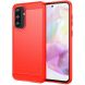 Силиконовый (TPU) чехол MOFI Carbon Fiber для Samsung Galaxy A36 (A366) - Red (372010R). Фото 1 из 11
