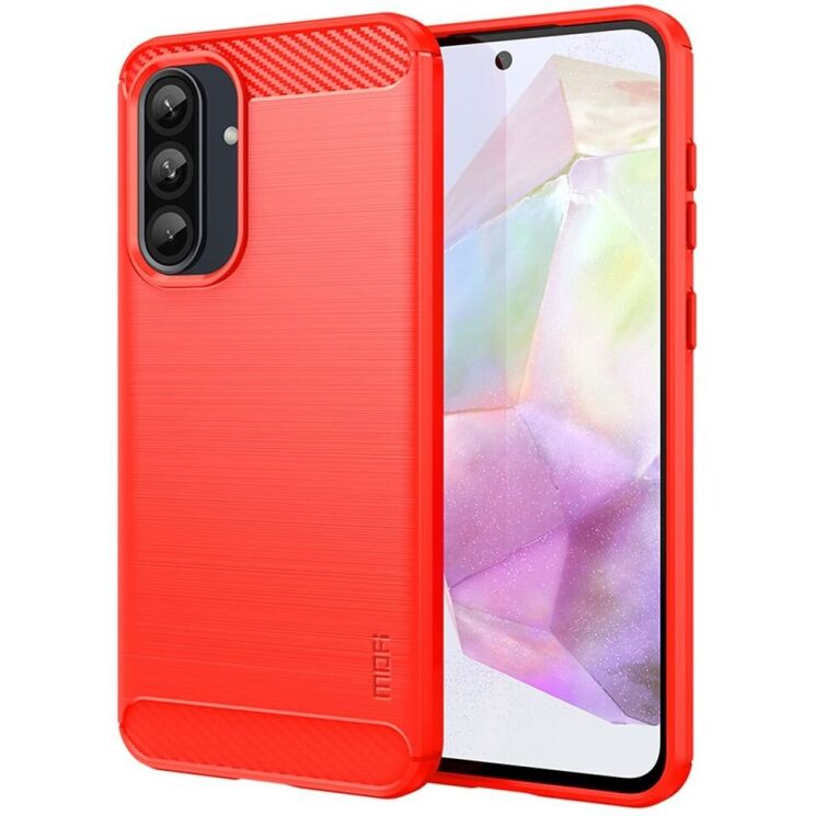 Силиконовый (TPU) чехол MOFI Carbon Fiber для Samsung Galaxy A36 (A366) - Red: фото 1 из 11