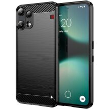 Силіконовий (TPU) чохол UniCase Carbon для Nothing Phone (3a) Lite - Black: фото 1 з 8