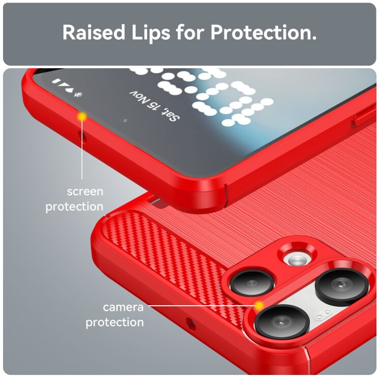 Силіконовий (TPU) чохол UniCase Carbon для Nothing Phone (3a) Lite - Black: фото 6 з 8