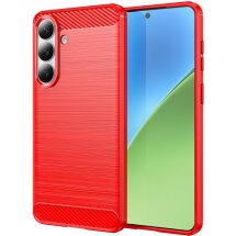 Силиконовый (TPU) чехол UniCase Carbon для Samsung Galaxy S26 Plus - Red: фото 1 из 8