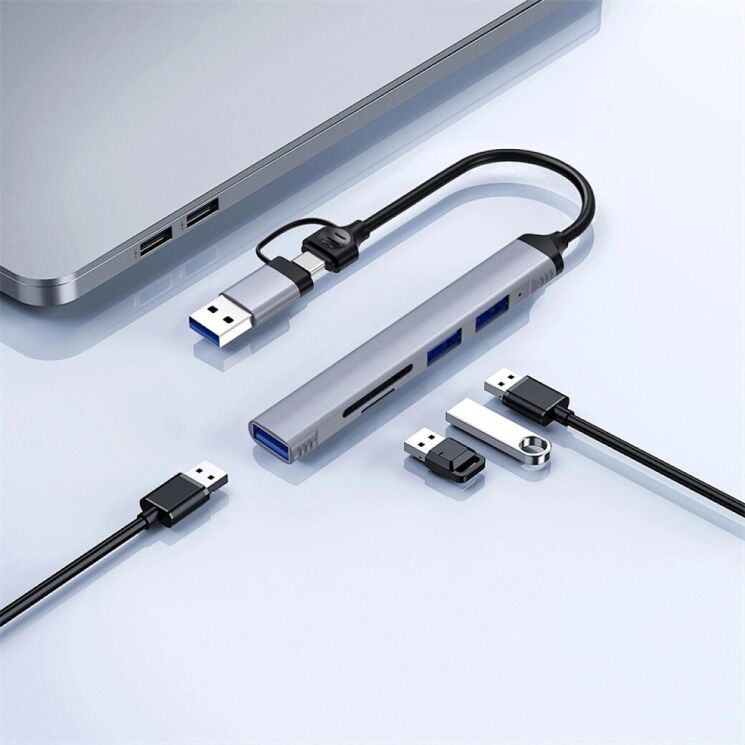 USB HUB WIWU Wi-HB003 ZOLO 5 in 1 - Gray: фото 6 з 6