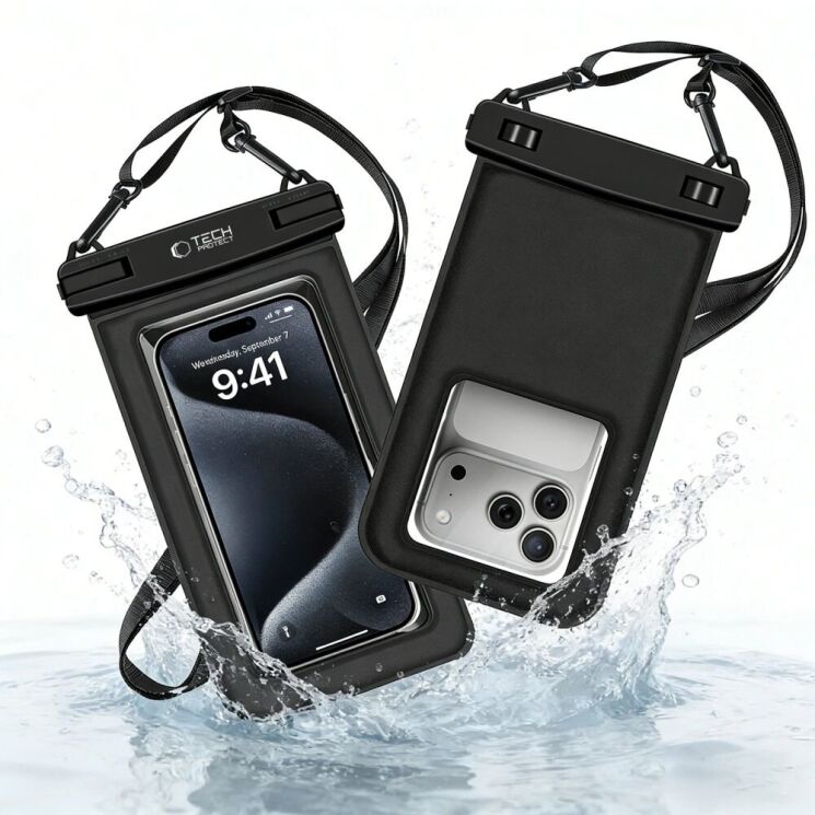 Влагозащитный чехол Tech-Protect UWC7 Universal Waterproof Case - Black: фото 3 из 6