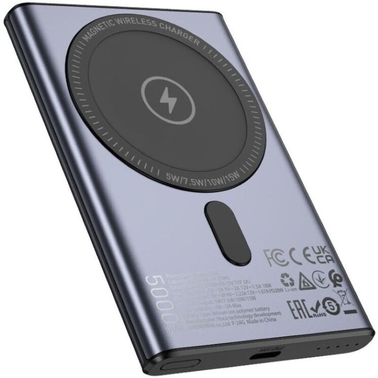 Зовнішній акумулятор Hoco Q32 PD20W (5000mAh) - Metal Gray: фото 1 з 6
