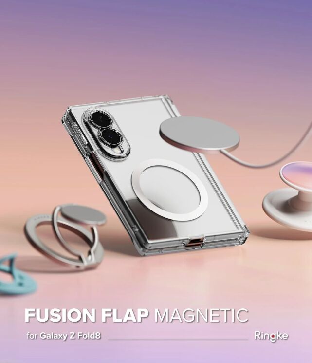 Защитный чехол Ringke Fusion Flap Magnetic для Samsung Galaxy Fold 8 (8800328819368) - Clear (424576C) Защитный чехол Ringke Fusion Flap Magnetic для Samsung Galaxy Fold 8 (8800328819368) - Clear: фото 5 из 26