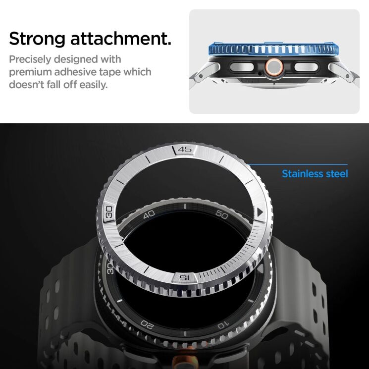 Захисна накладка Spigen Bezel Tune для Samsung Galaxy Watch 8 Classic (ACS10015) - Silver (385211S) Захисна накладка Spigen Bezel Tune для Samsung Galaxy Watch 8 Classic (ACS10015) - Silver: фото 13 з 13