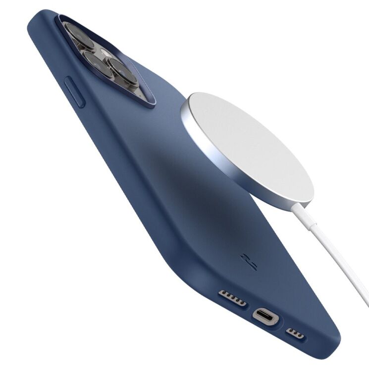 Защитная накладка Spigen (SGP) Silicone Fit (MagFit) для Apple iPhone 14 Pro Max - Navy Blue: фото 6 из 16