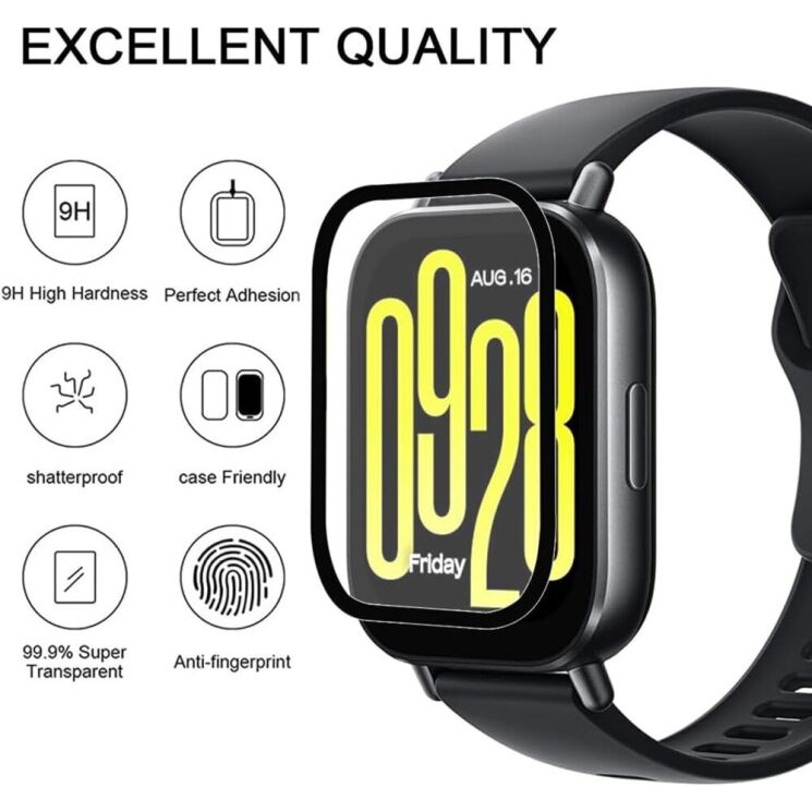 Захисна плівка Deexe 3D Film для Xiaomi Redmi Watch 5 Active - Black: фото 2 з 6