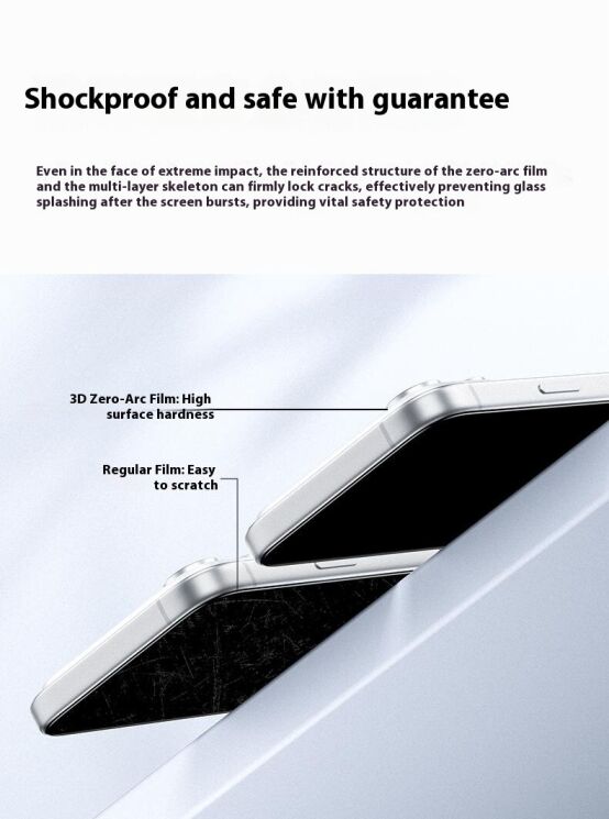 Захисне скло BENKS Zero Arc Series AntiSpy для iPhone Air - Black: фото 7 з 15