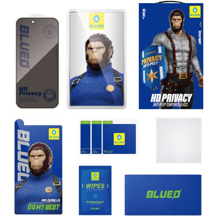 Захисне скло Blueo Full Cover Anti-Peep для iPhone 18 Pro Max - Black: фото 3 з 3