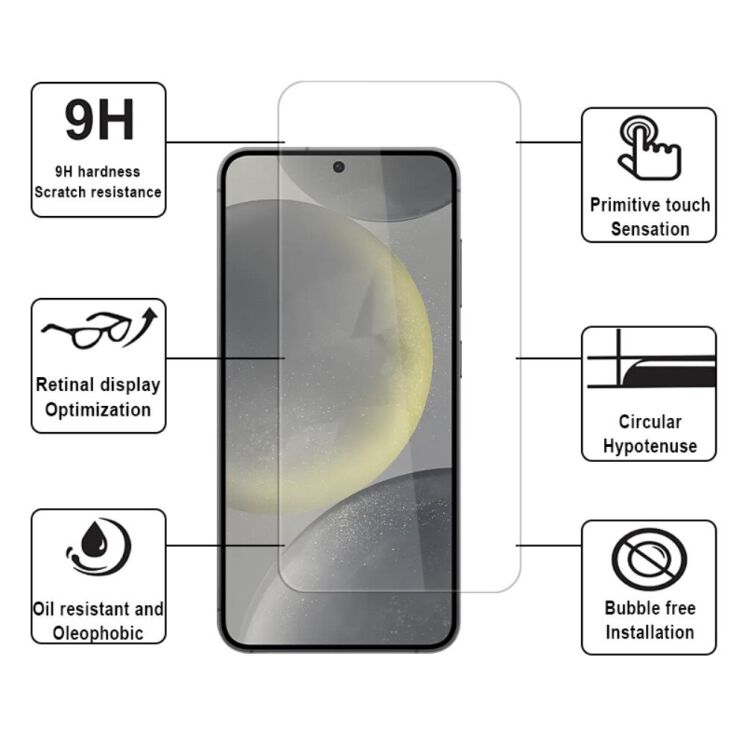Защитное стекло Deexe Crystal Glass для Samsung Galaxy S24 FE (S721): фото 4 из 6