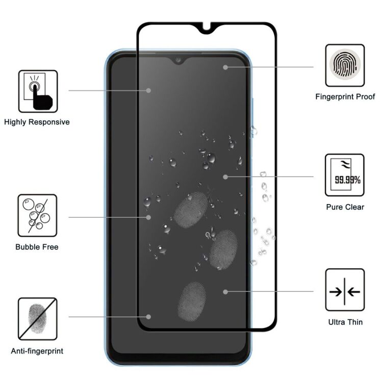Захисне скло Deexe Full Glue Coverage для Samsung Galaxy A25 (A256) - Black: фото 2 з 4