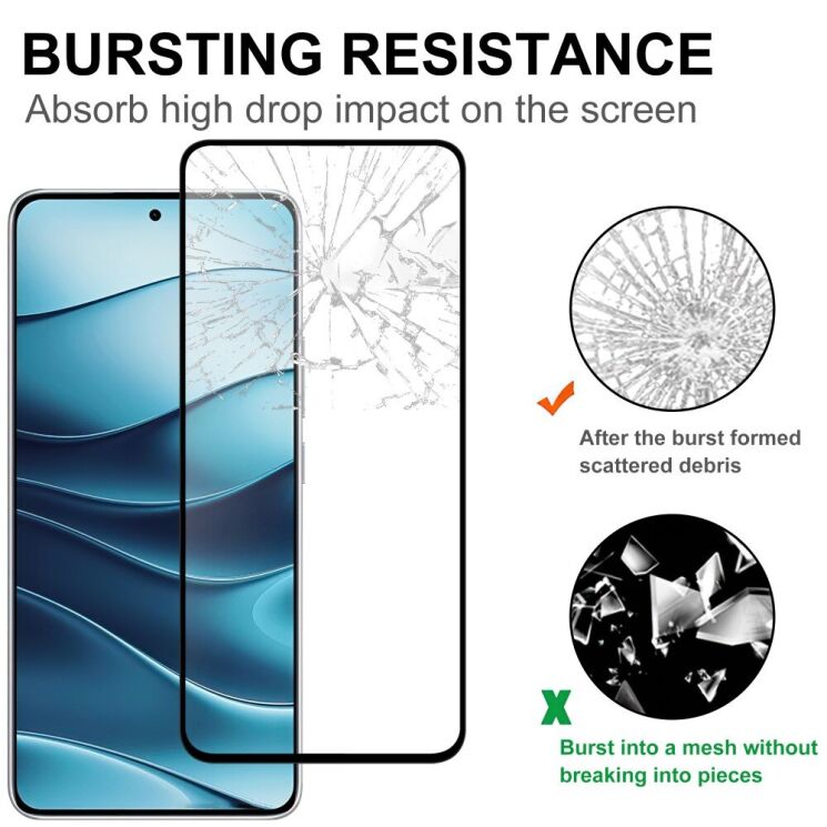 Захисне скло Deexe Full Glue Coverage для Xiaomi Redmi Note 14 5G - Black: фото 4 з 4
