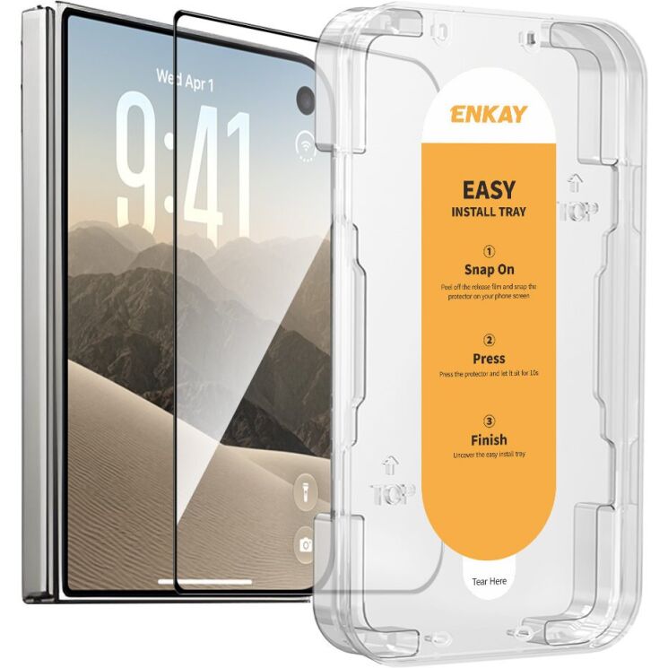 Защитное стекло ENKAY Easy Install Full Glue для iPhone Duo - Black (435053B) Защитное стекло ENKAY Easy Install Full Glue для iPhone Duo - Black: фото 1 из 7
