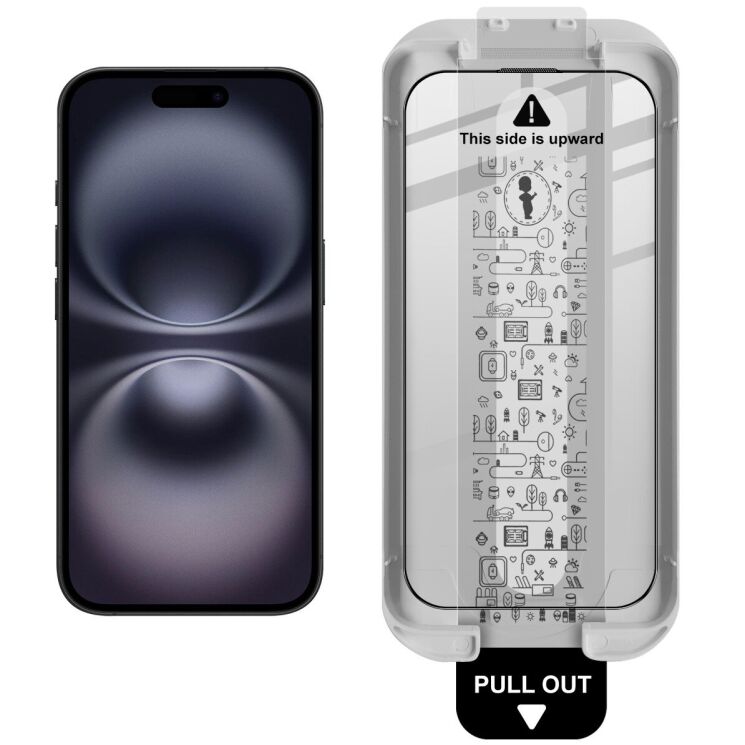 Захисне скло IMAK Easy Install Full GLue для iPhone 16 - Black: фото 2 з 12