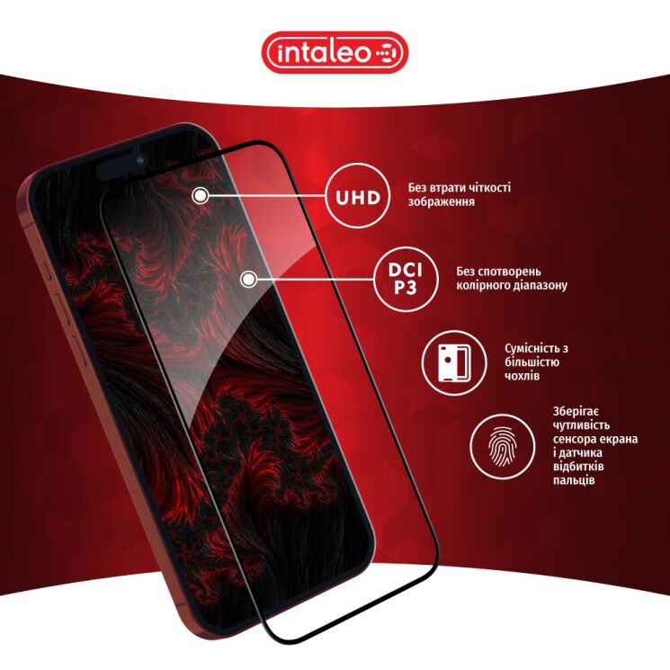 Защитное стекло Intaleo Full Glue для Apple iPhone 15 Pro Max - Black: фото 5 из 9