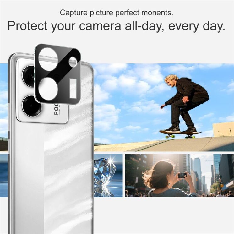 Защитное стекло на камеру IMAK Black Glass Lens для Xiaomi Poco M7 Pro - Black: фото 5 из 7