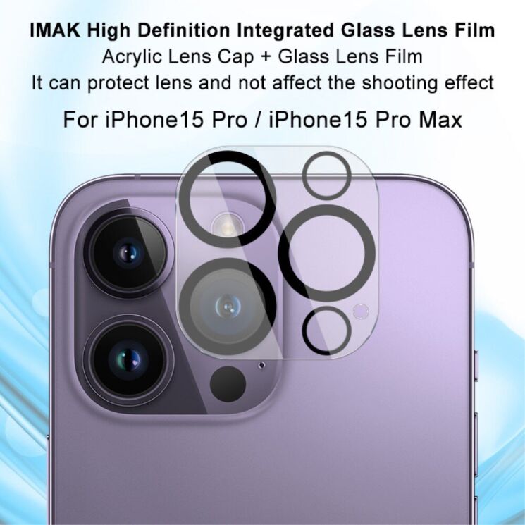 Защитное стекло на камеру IMAK Integrated Lens Protector для Apple iPhone 15 Pro / 15 Pro Max: фото 4 из 7