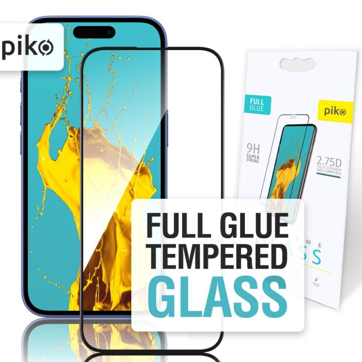 Защитное стекло Piko Full Glue для Apple iPhone 16 - Black: фото 1 из 5