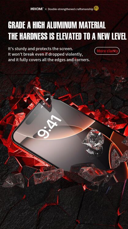 Захисне скло WEKOME WTP-116 6D Curved Ultra-Fine Edge Privacy для iPhone 17 Pro - Black (403294B) Захисне скло WEKOME WTP-116 6D Curved Ultra-Fine Edge Privacy для iPhone 17 Pro - Black: фото 10 з 12