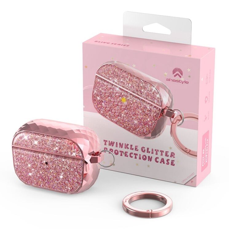 Захисний чохол AHASTYLE Twinkle Glitter для Apple AirPods Pro 2 - Pink: фото 2 з 7