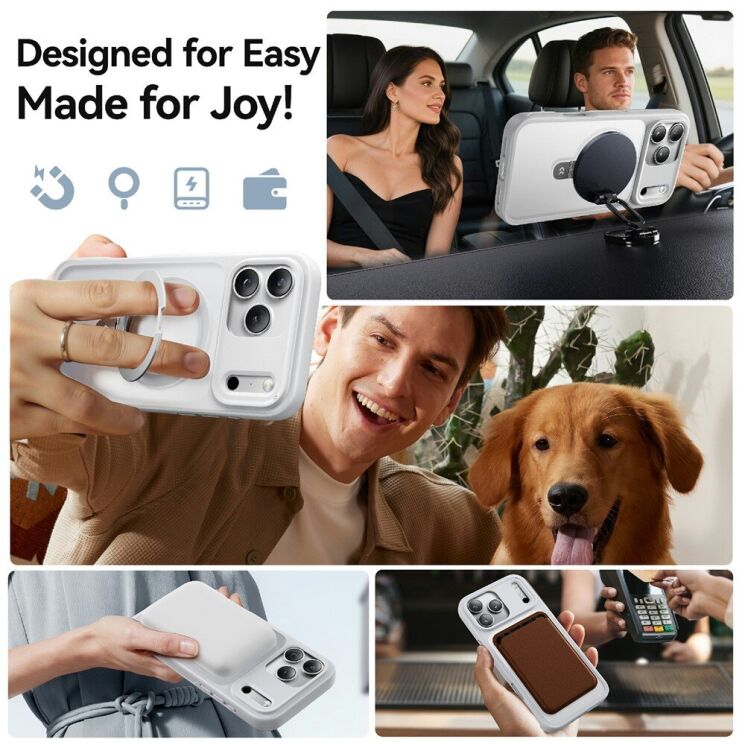 Захисний чохол CASEKOO Frost Matte Stand для iPhone 18 Pro / 17 Pro - Black: фото 8 з 9