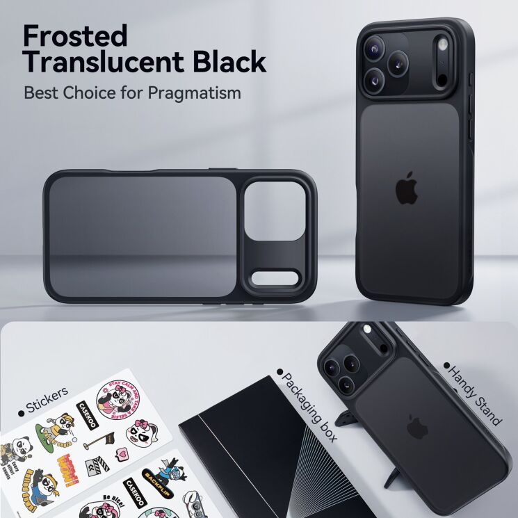 Захисний чохол CASEKOO Matte Case для iPhone 18 Pro Max / 17 Pro Max - Transparent / Black: фото 6 з 9