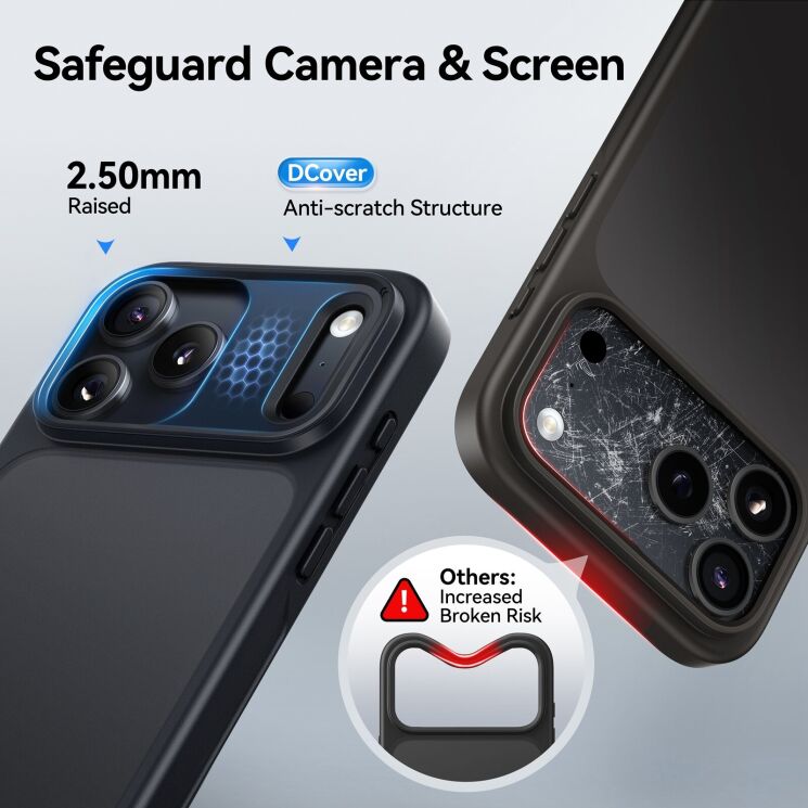 Захисний чохол CASEKOO Matte Case для iPhone 18 Pro Max / 17 Pro Max - Transparent / Black: фото 3 з 9