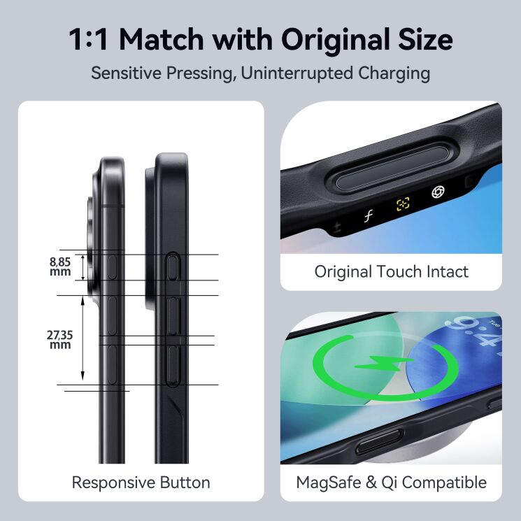 Захисний чохол CASEKOO Matte Case для iPhone 18 Pro Max / 17 Pro Max - Transparent / Black: фото 9 з 9