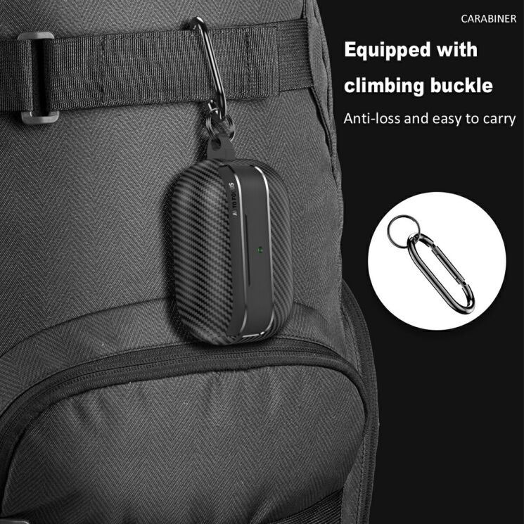 Защитный чехол Deexe Carbon Case для AirPods Pro 3 - Grey (390103H) Защитный чехол Deexe Carbon Case для AirPods Pro 3 - Grey: фото 6 из 8