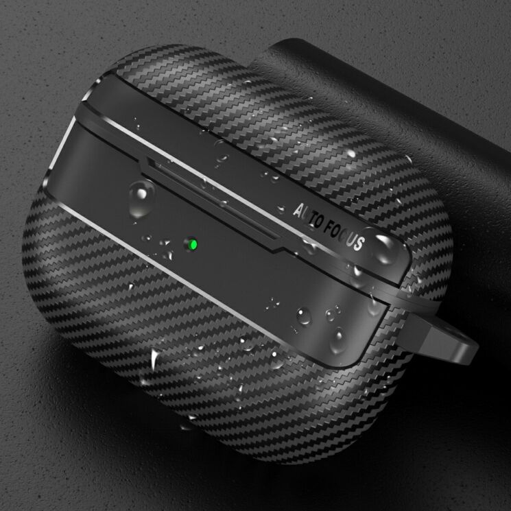 Защитный чехол Deexe Carbon Case для AirPods Pro 3 - Grey (390103H) Защитный чехол Deexe Carbon Case для AirPods Pro 3 - Grey: фото 5 из 8