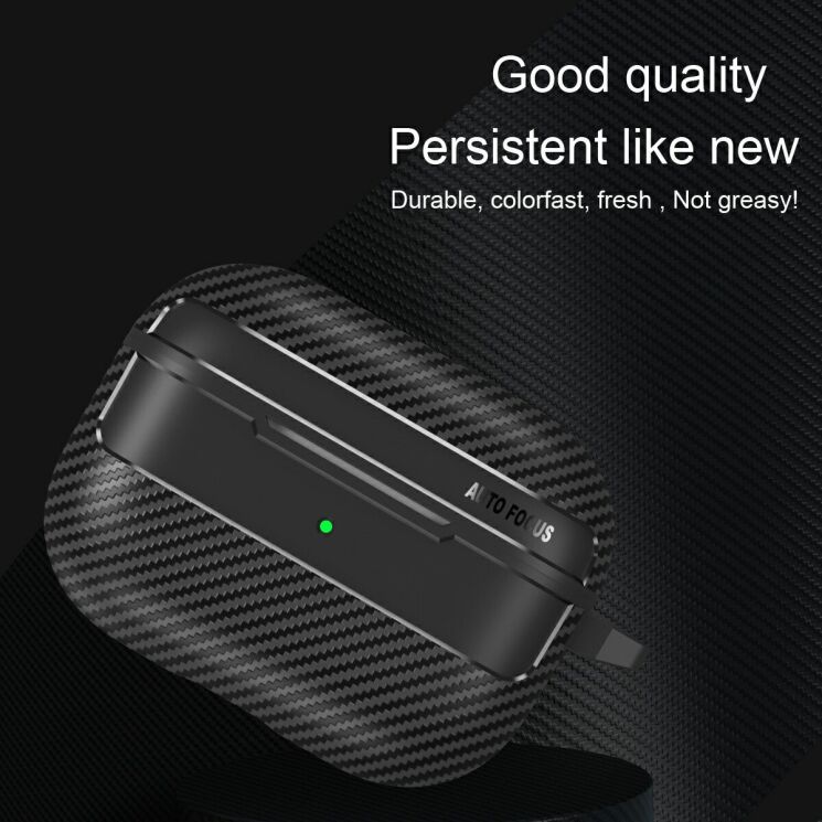 Защитный чехол Deexe Carbon Case для AirPods Pro 3 - Grey (390103H) Защитный чехол Deexe Carbon Case для AirPods Pro 3 - Grey: фото 3 из 8